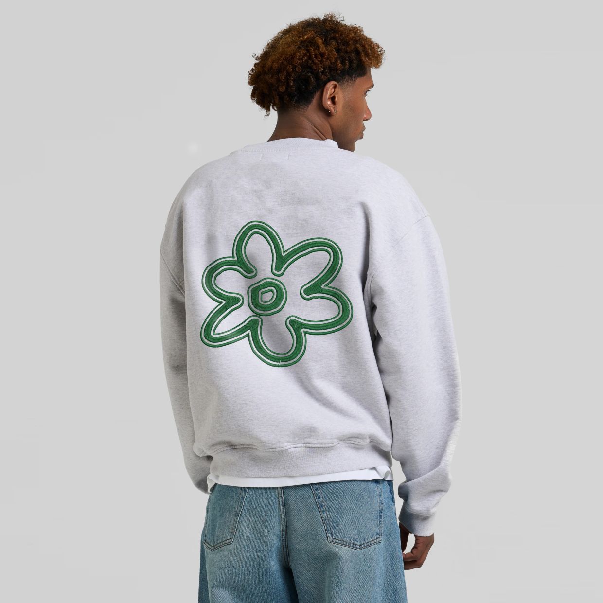 Arbor Antwerp Line Flower Sweater Grijs