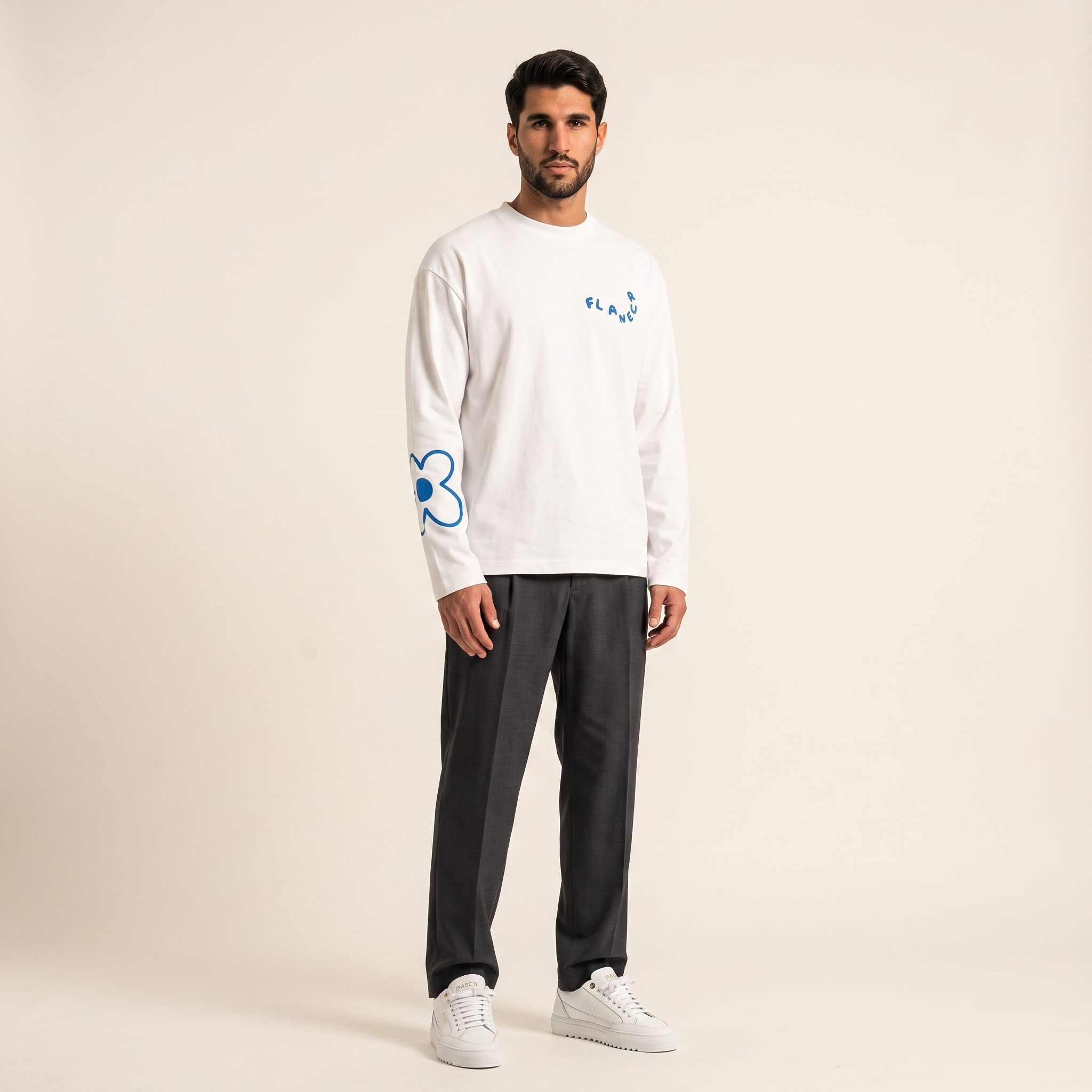 Bram's Fruit Varsity Striped Longsleeve T-shirt Wit/Donker Groen
