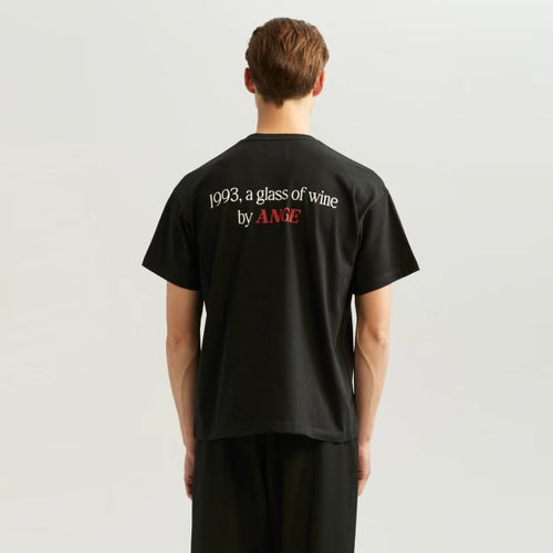 ANGE Projects Glass Of Wine T-shirt Zwart