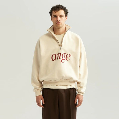 ANGE Projects Zipped Roll Neck Sweater Off White