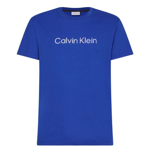 Calvin Klein Raised Striped Logo T-shirt donker blauw