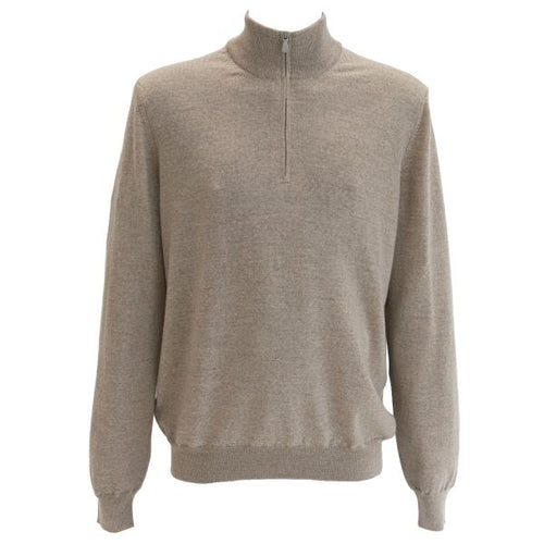 Gran Sasso Zip Mock Sweater Beige