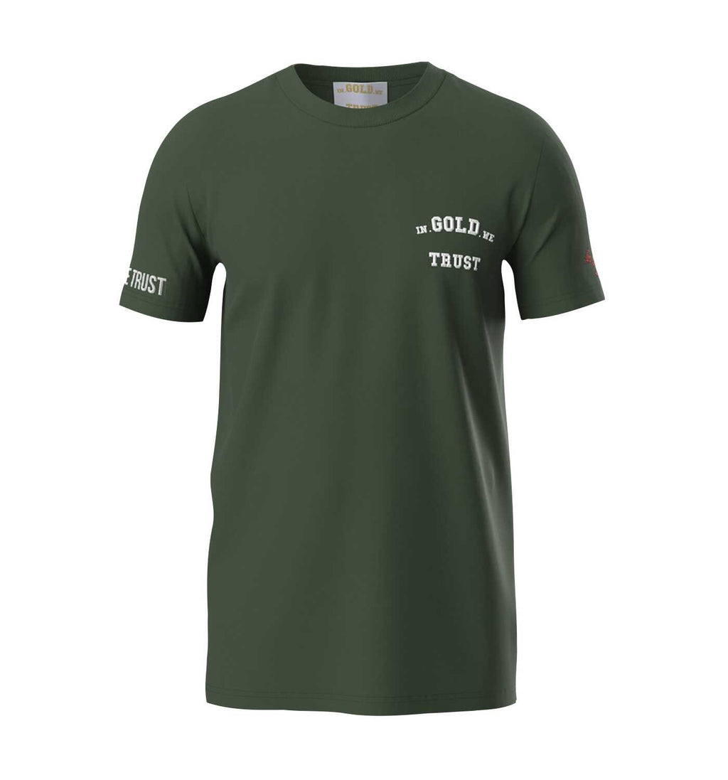 In Gold We Trust Pusha T-shirt Donker Groen IGWTT-050