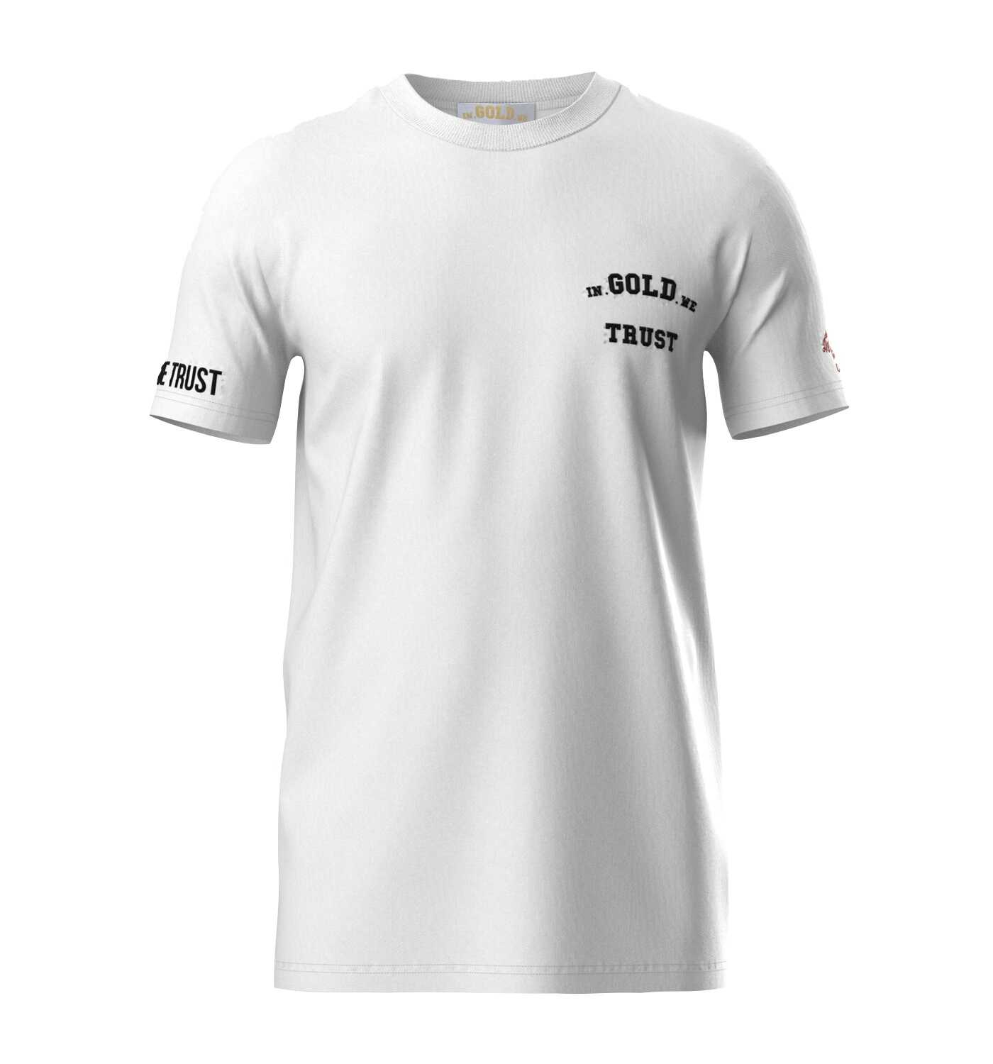 In Gold We Trust Pusha T-shirt Wit IGWTT-050