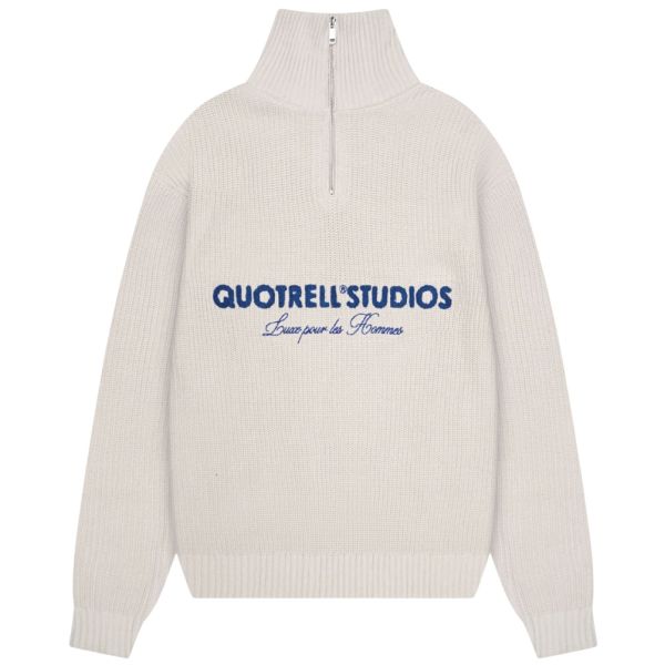 Quotrell Jace Studio Zip Up Sweater Beige