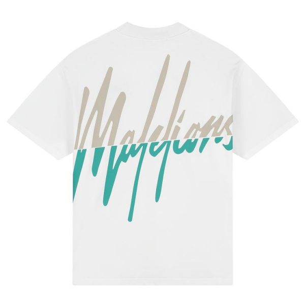 Malelions Oversized Split T-shirt Wit