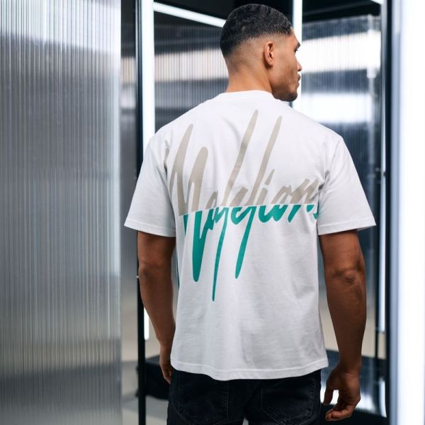 Malelions Oversized Split T-shirt Wit