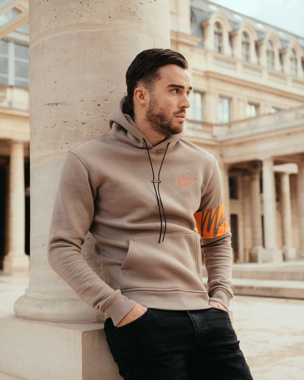 Malelions Captain Hoodie Beige M1-PS22-07 (1)