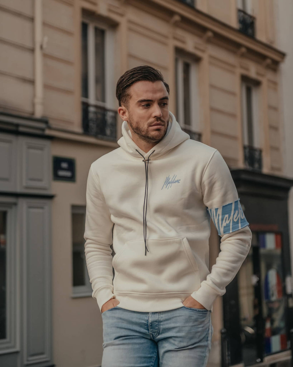 Malelions Captain Hoodie Off White M1-PS22-07