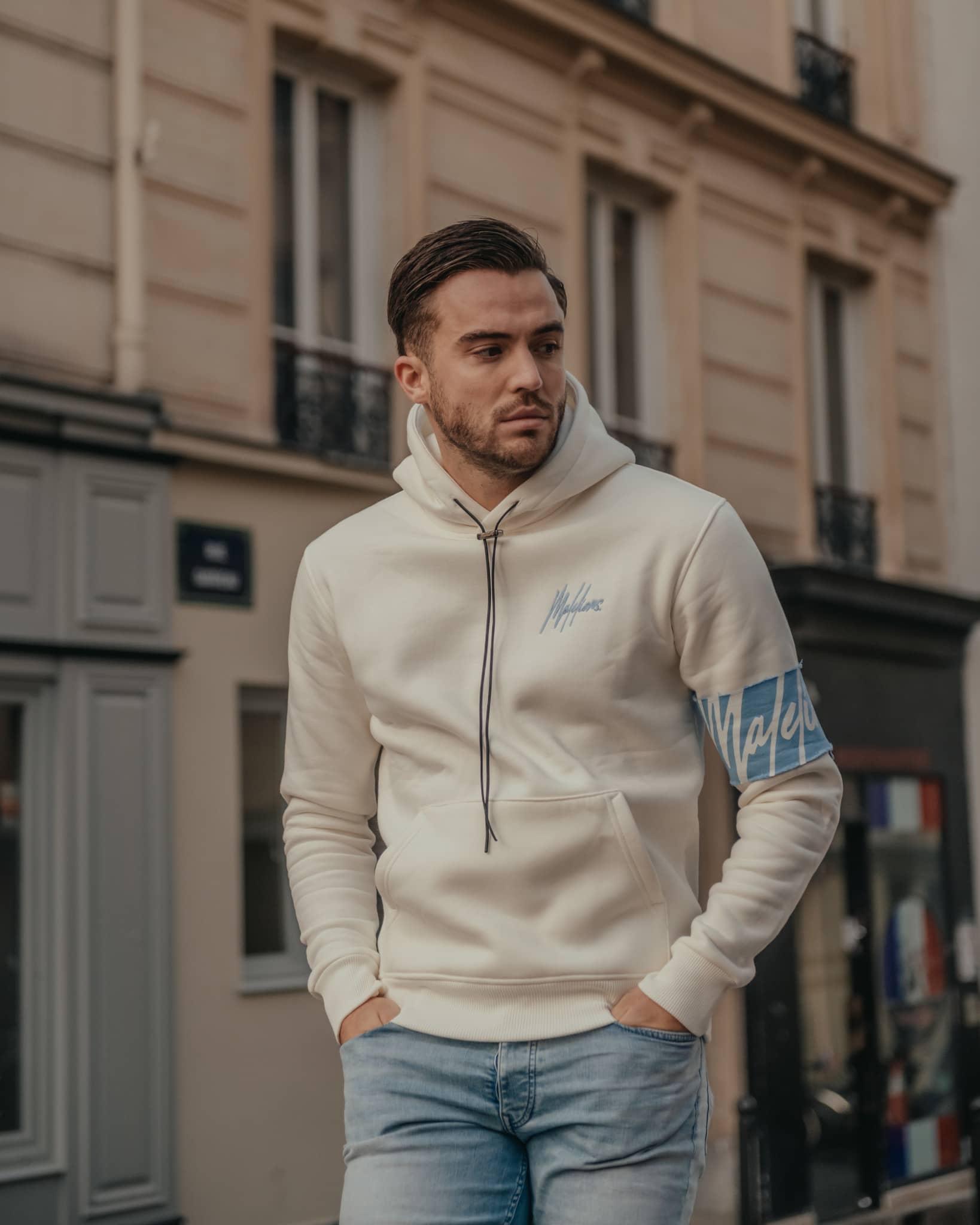 Malelions Captain Hoodie Off White M1-PS22-07