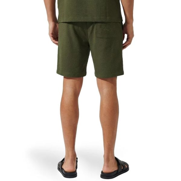 Malelions Emblem Seersucker Korte Broek Groen