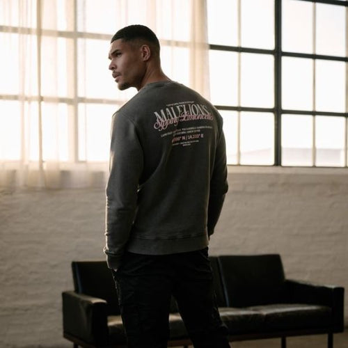 Malelions Men Sipping Limoncello Sweater Acid Wash