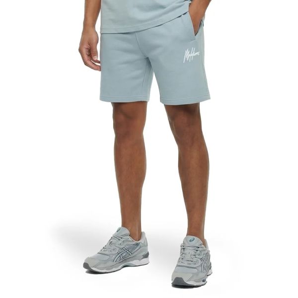 Malelions Striped Signature Korte Broek Licht blauw