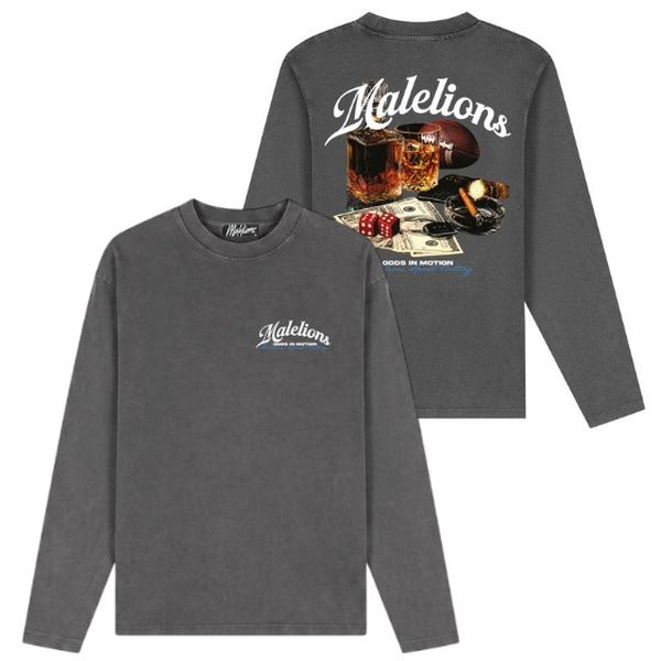 Malelions Sports Betting Longsleeve T-shirt Antraciet