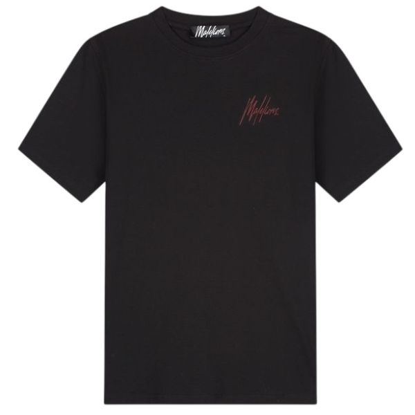 Malelions Striped Signature T-shirt Zwart