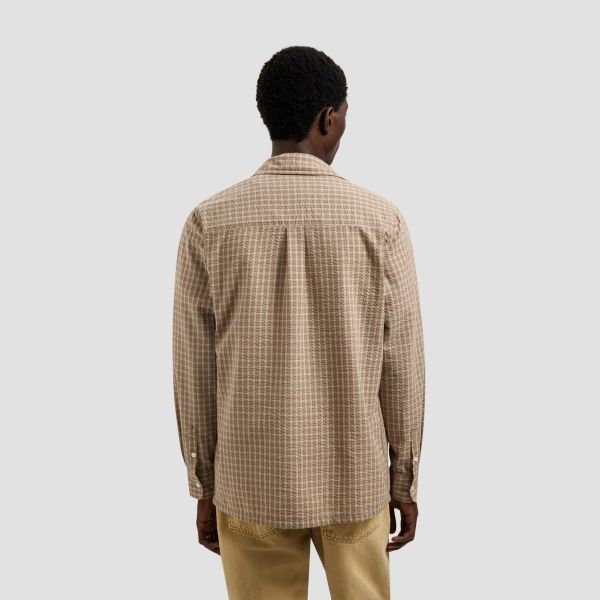 Olaf Checked Seersucker Overhemd Beige