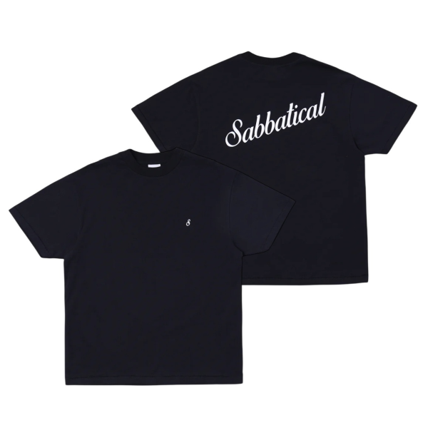 Sabbatical Script Logo T-shirt Zwart