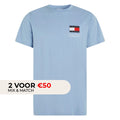 Tommy Jeans Slim Essential Flag T-shirt Licht Blauw