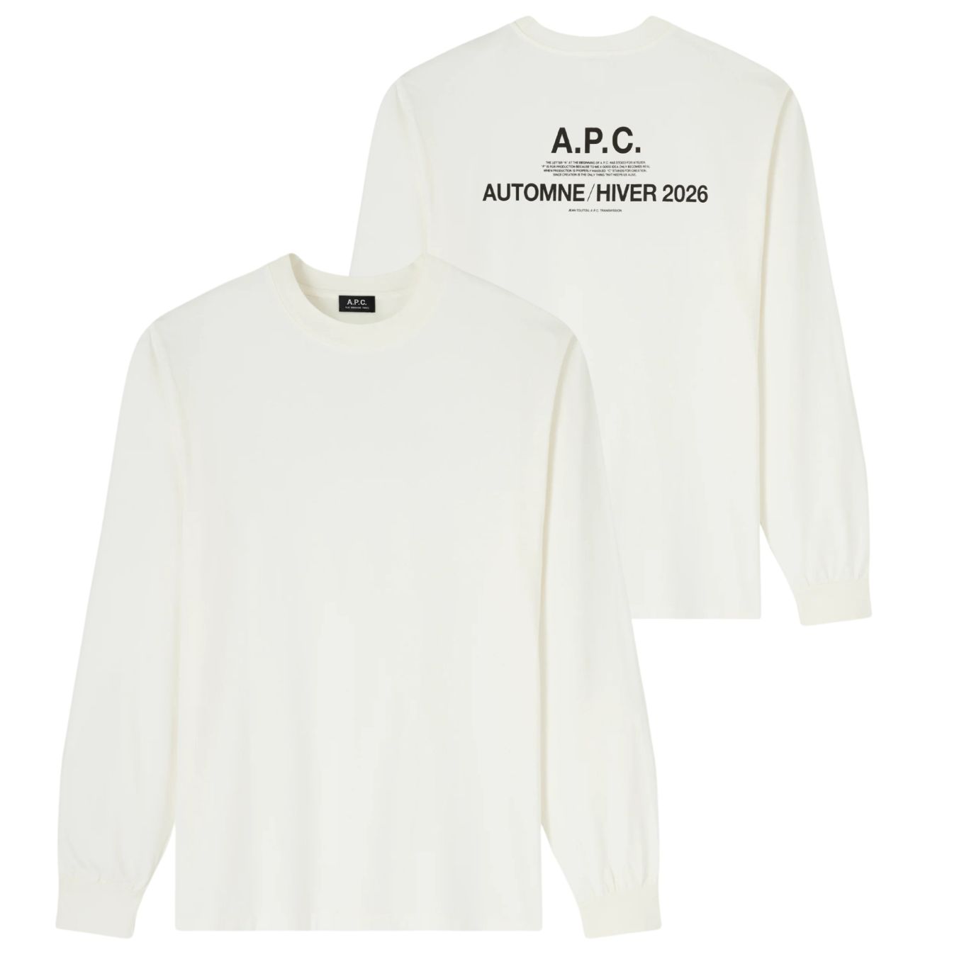 A.P.C. Hiver26 Longsleeve T-shirt Off White