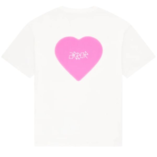 Arbor Antwerp Pink Faded Heart T-shirt Wit