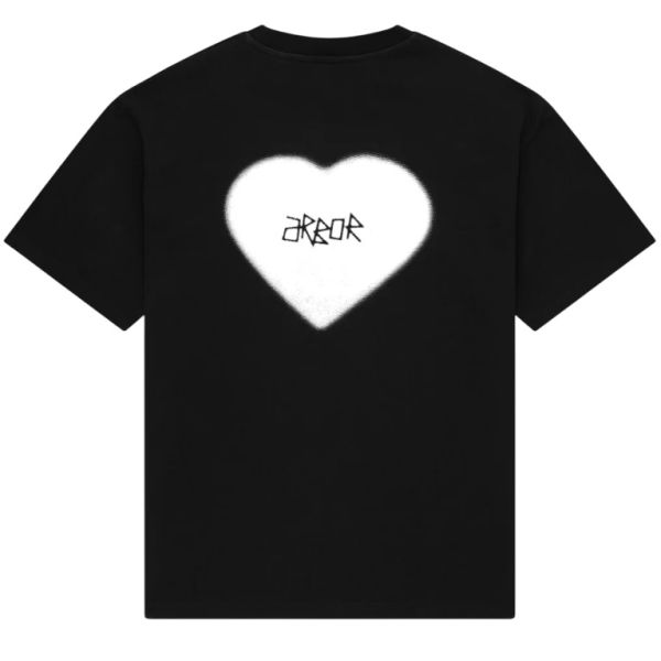 Arbor Antwerp White Faded Heart T-shirt Zwart