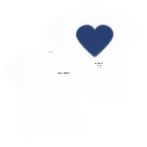 Arbor Antwerp Blue Faded Heart T-shirt Wit