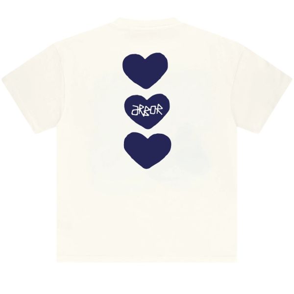 Arbor Antwerp Blue Triple Hearts T-shirt Wit