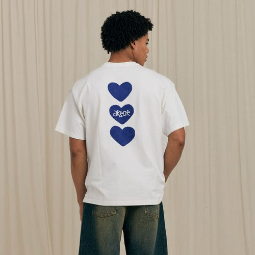 Arbor Antwerp Blue Triple Hearts T-shirt Wit