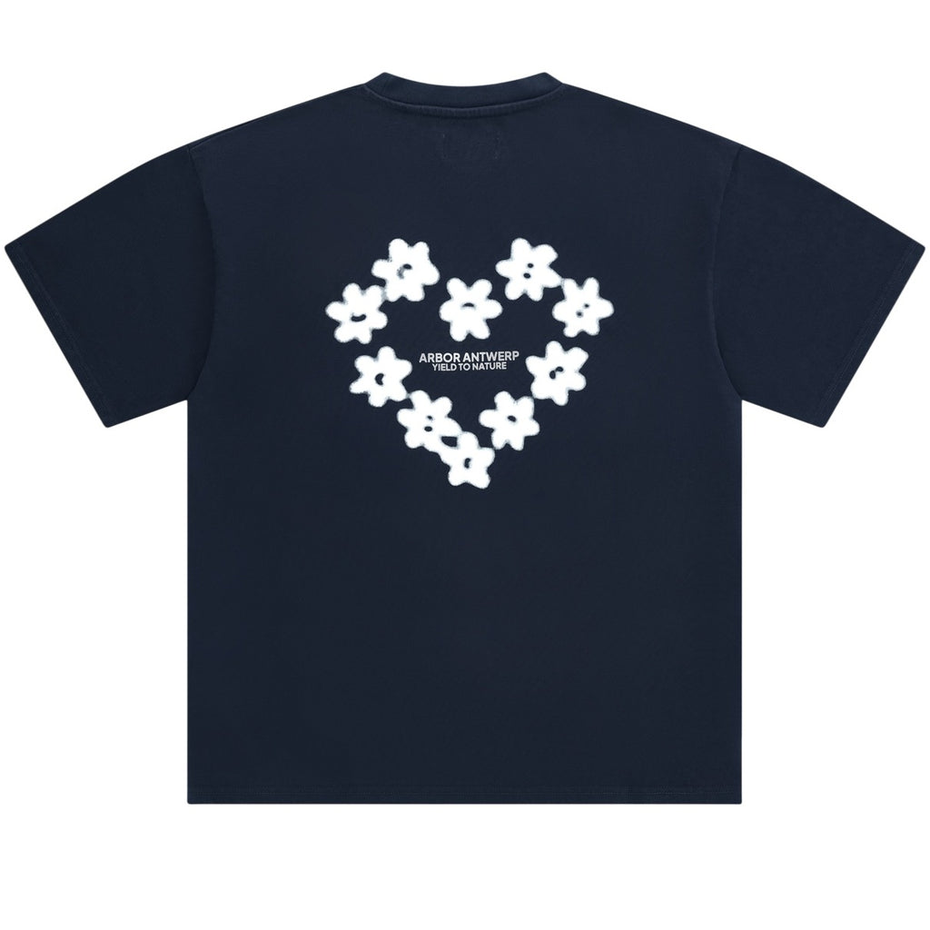 Arbor Antwerp Faded Flower T-shirt Navy