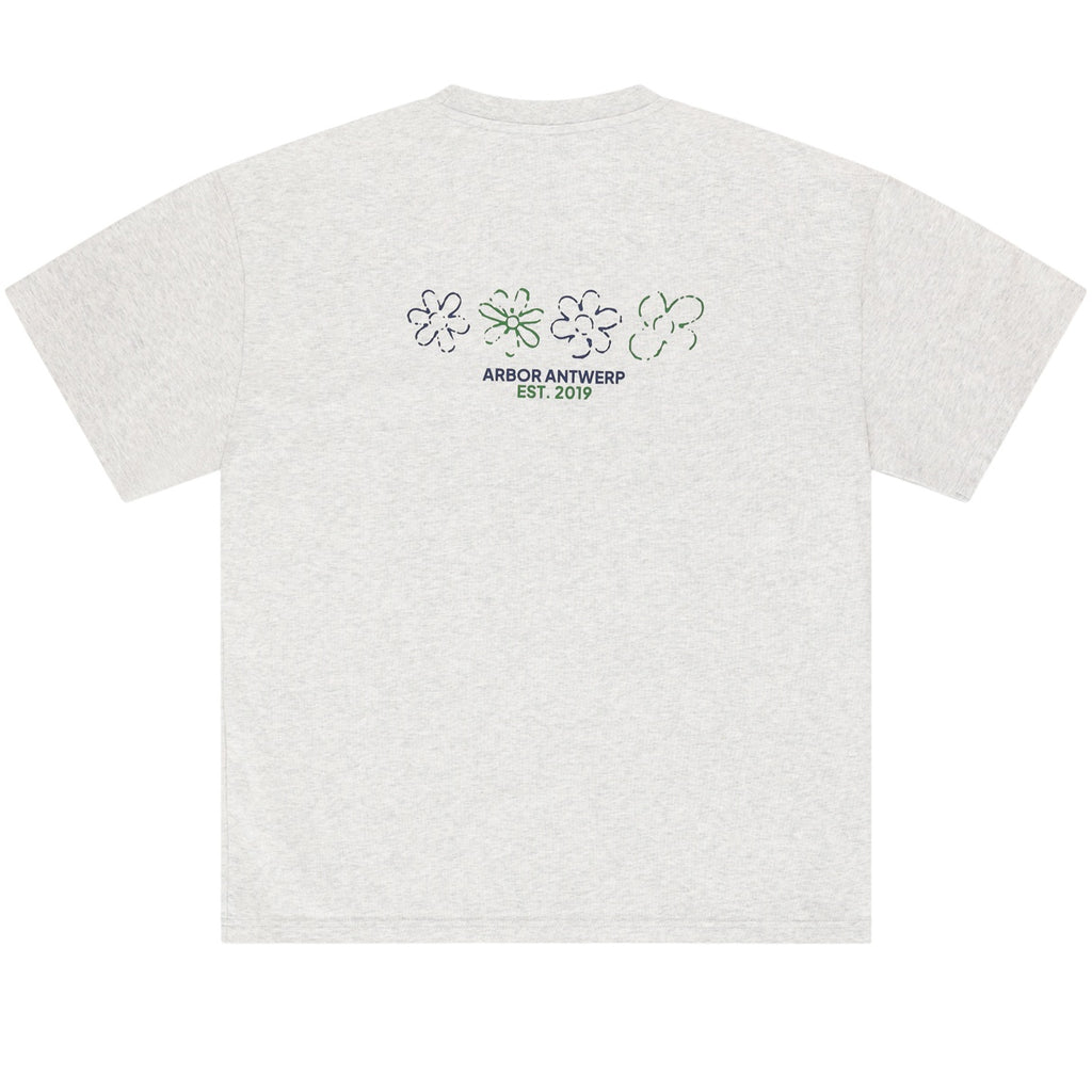 Arbor Antwerp Flower Quartet T-shirt Grijs