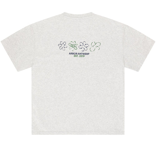 Arbor Antwerp Flower Quartet T-shirt Grijs