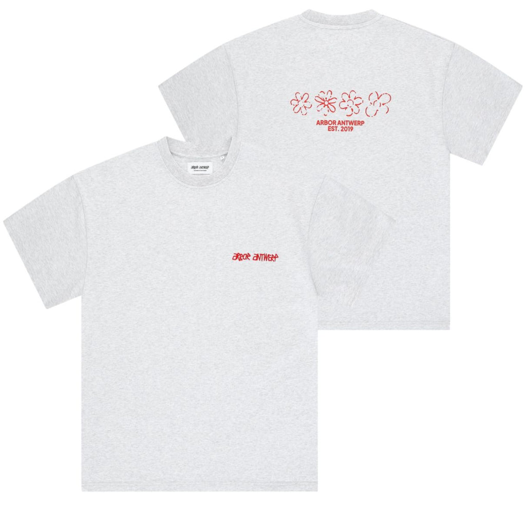 Arbor Antwerp Flower Quartet T-shirt Grijs