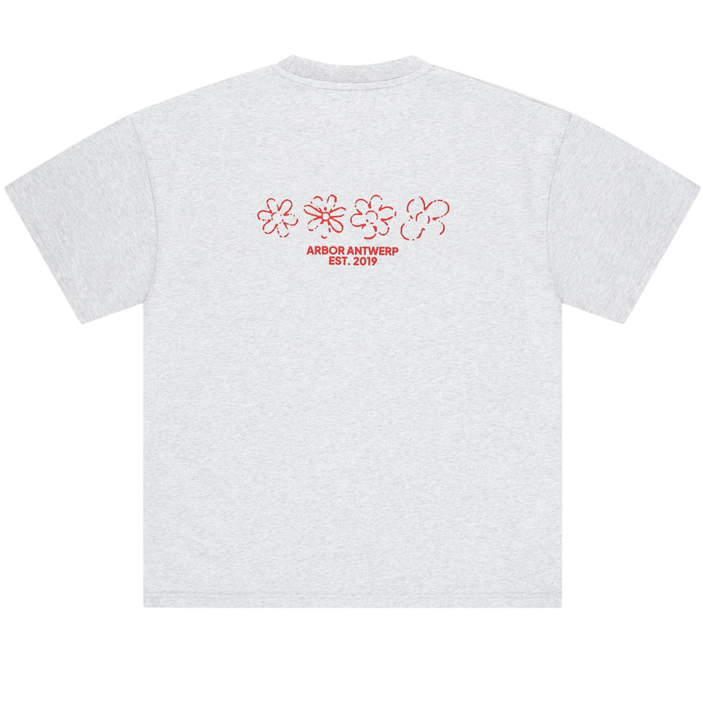 Arbor Antwerp Flower Quartet T-shirt Grijs