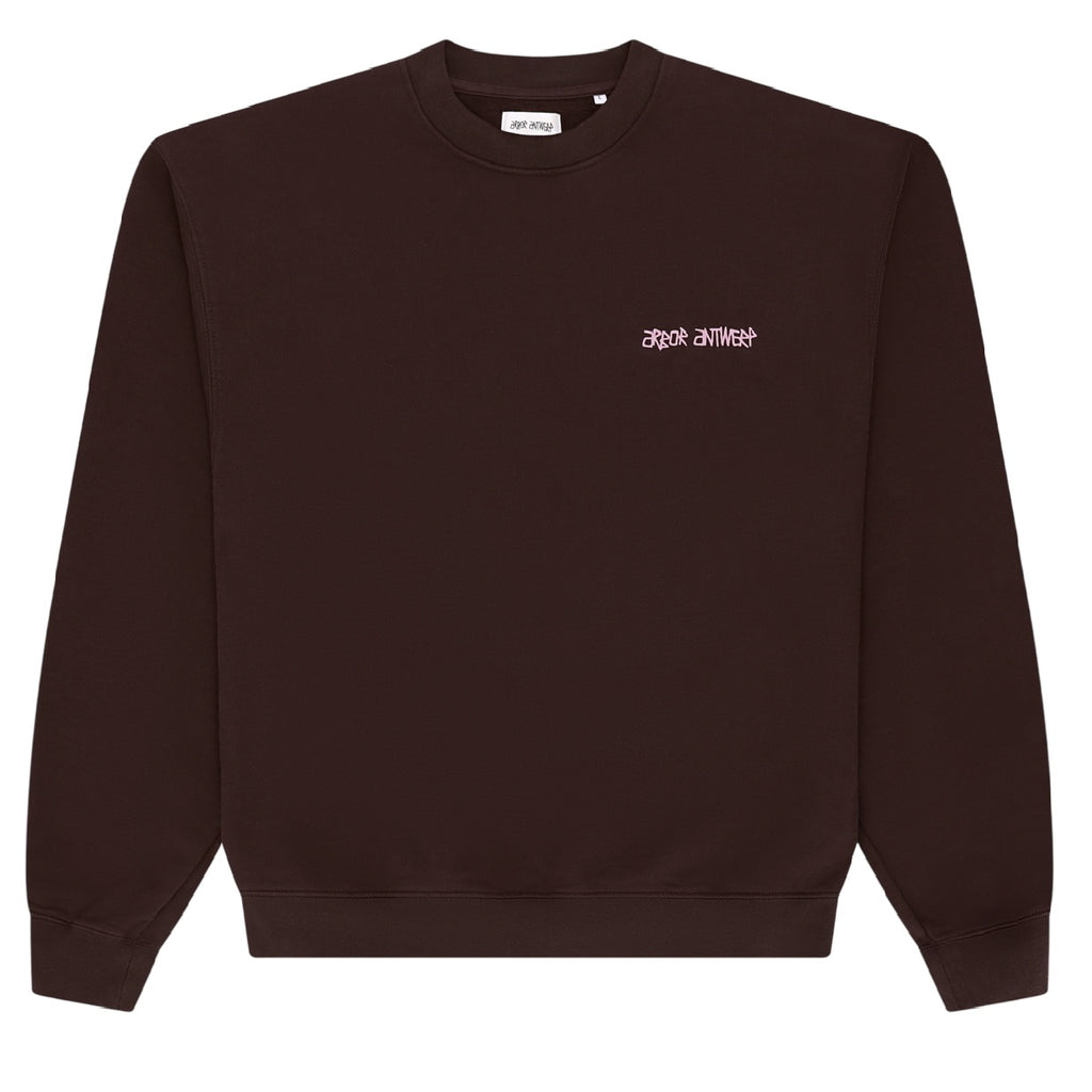 Arbor Antwerp Line Flower Sweater Bruin