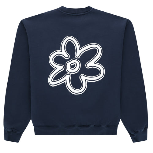 Arbor Antwerp Line Flower Sweater Navy
