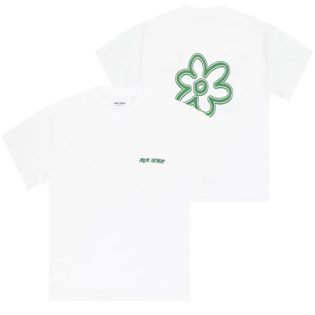 Arbor Antwerp Line Flower T-shirt Wit
