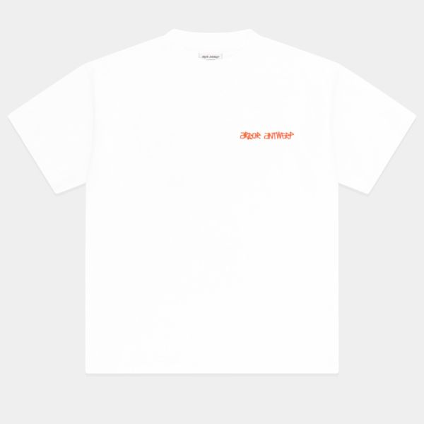 Arbor Antwerp Orange Faded Heart T-shirt Wit