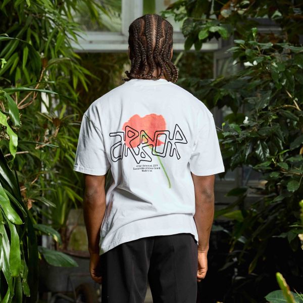 Arbor Antwerp Orange Poppy T-shirt Wit