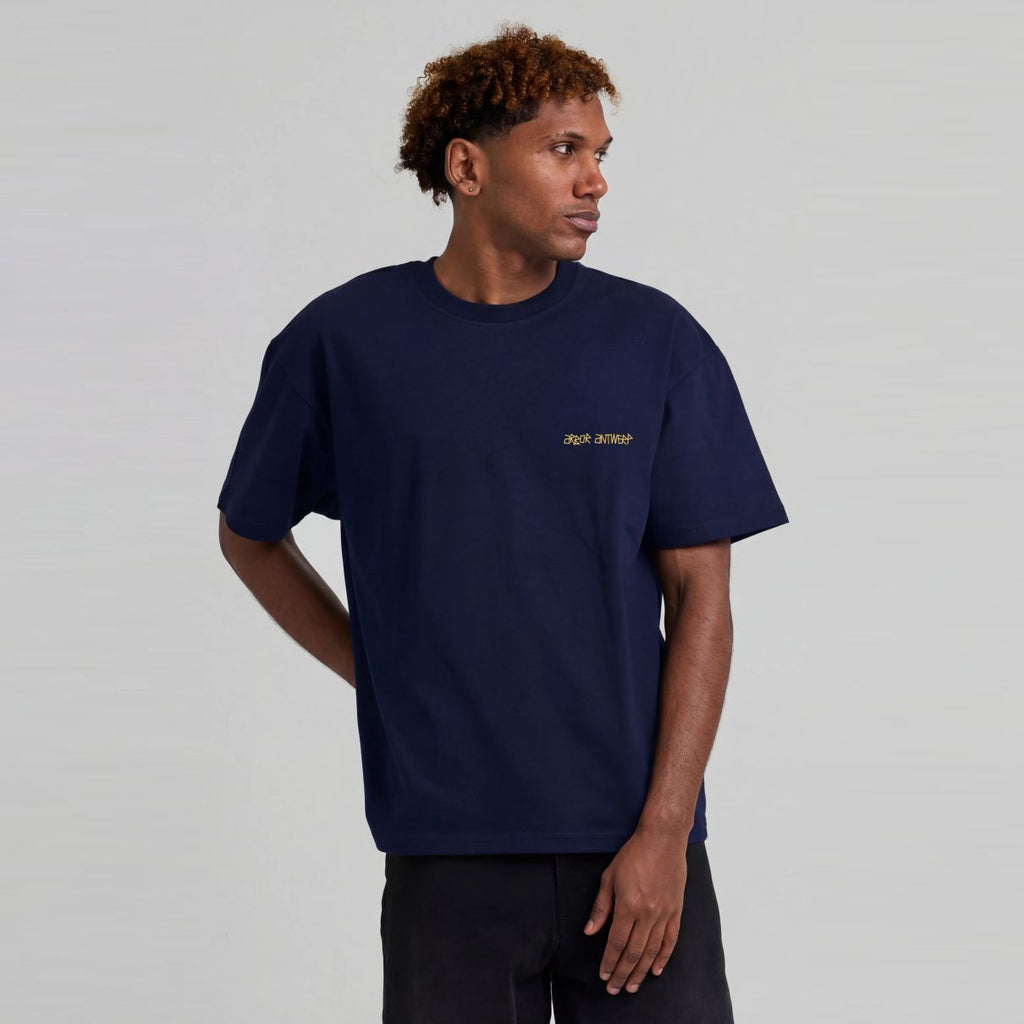 Arbor Antwerp Outline Flower T-shirt Navy