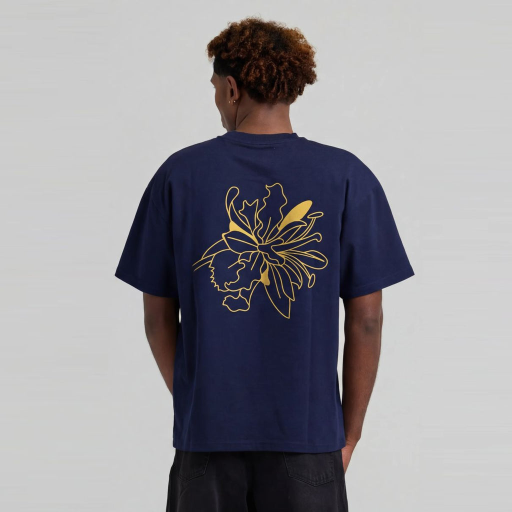 Arbor Antwerp Outline Flower T-shirt Navy