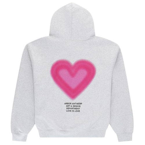 Arbor Antwerp Pink Gradient Heart Hoodie Grijs