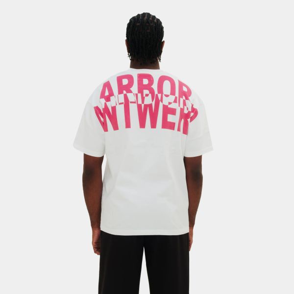 Arbor Antwerp Pink Overlay T-shirt Wit
