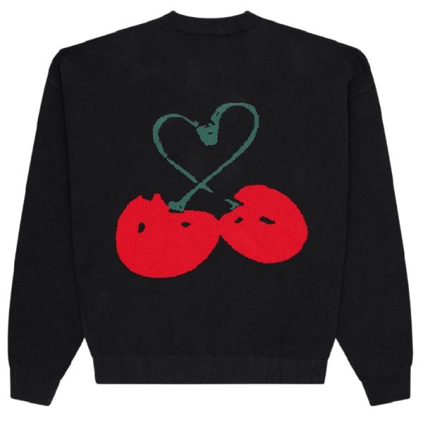 Arbor Antwerp Red Cherries Knitted Sweater Zwart