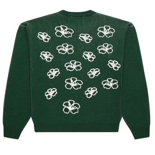 Arbor Antwerp Ribbed Flower Knit Sweater Groen