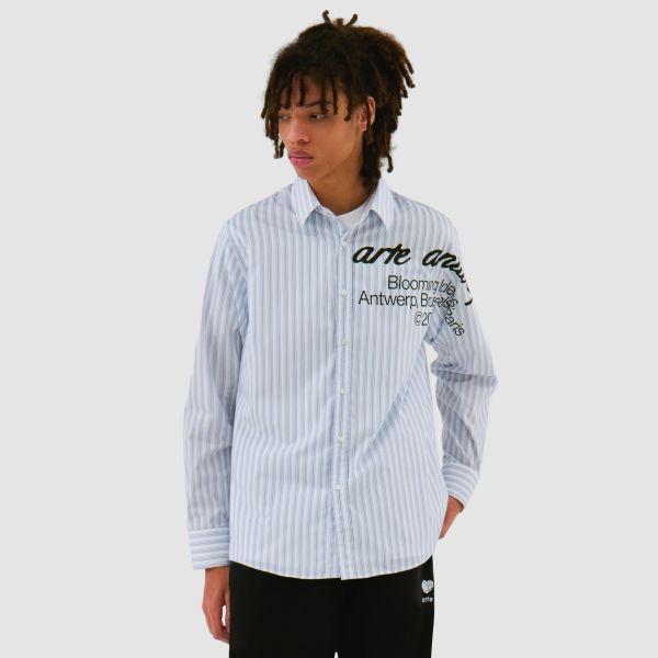 Arte Antwerp Blooming Ideas Striped Overhemd Blauw