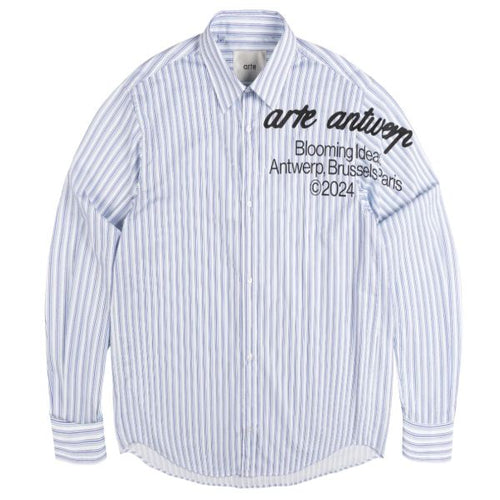 Arte Antwerp Blooming Ideas Striped Overhemd Blauw