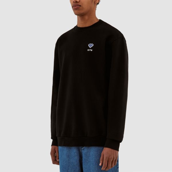 Arte Antwerp Cohen Heart Patch Sweater Zwart
