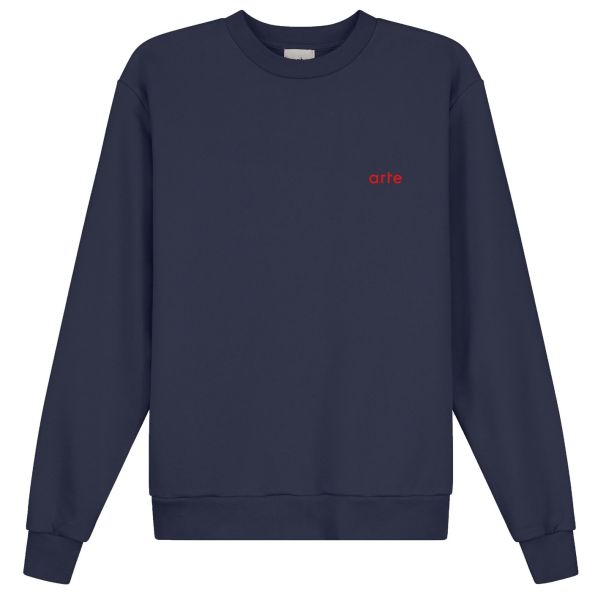 Arte Antwerp Conrad Back Print Sweater Navy