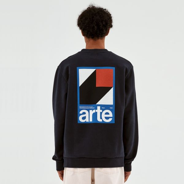 Arte Antwerp Conrad Back Print Sweater Navy