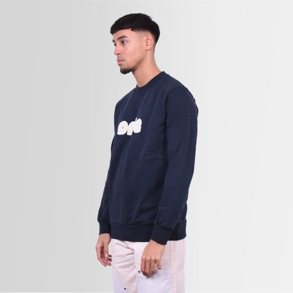 arte antwerp conrad chenille logo sweater navy